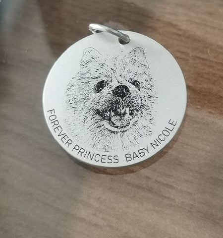 AriliaPet-Pet Customized Silver Round Plane Pendant